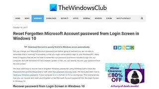 
                            13. Reset Microsoft Account password from Login Screen in Windows 10