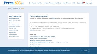 
                            11. Reset my Password | Account Enquiries | Parcel2Go.com