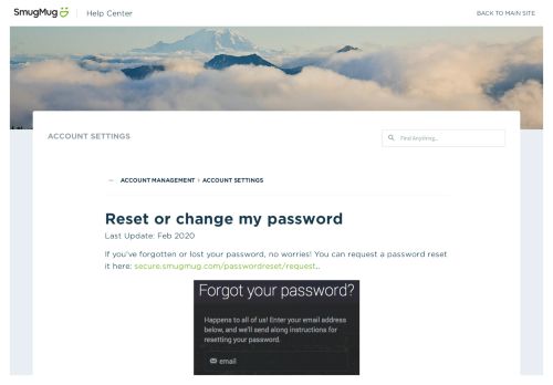 
                            5. Reset or change my password - SmugMug