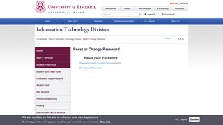 
                            9. Reset or Change Password | University of Limerick