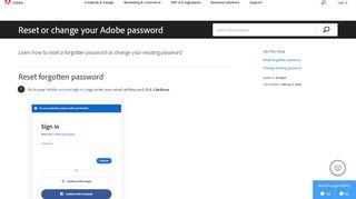 
                            3. Reset or change your Adobe password - Adobe Help Center