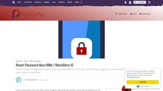 
                            6. Reset Password Akun BBM / BlackBerry ID - Posciety