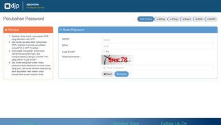 
                            12. Reset Password - DJP Online - Direktorat Jenderal Pajak