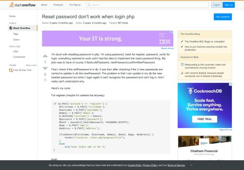 
                            11. Reset password don't work when login php - Stack Overflow
