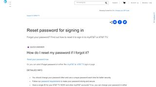 
                            11. Reset Password for Signing In - DIRECTV Support - AT&T