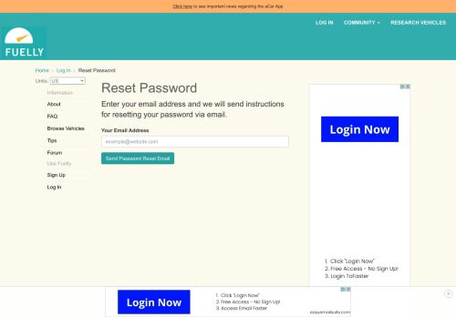 
                            6. Reset Password | Fuelly