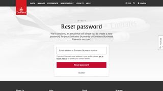 
                            8. Reset password | Log in | Emirates United States