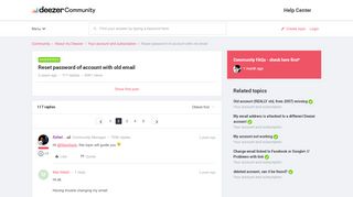
                            8. Reset password of account with old email | Deezer Community ...