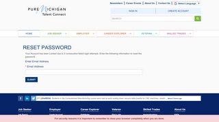 
                            5. Reset Password - Pure Michigan Talent Connect