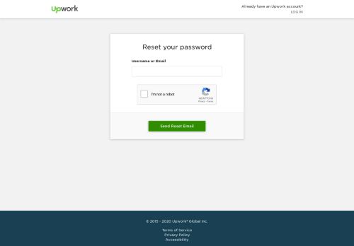
                            2. Reset Password - Upwork