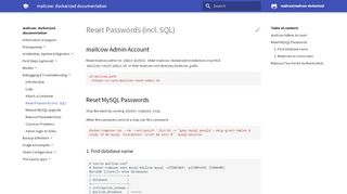 
                            1. Reset Passwords - mailcow: dockerized documentation