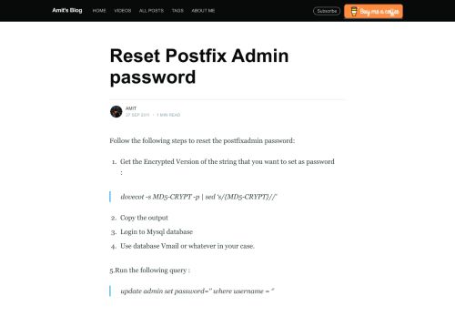 
                            2. Reset Postfix Admin password – Linux and Security