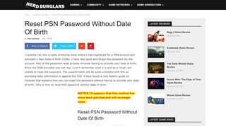 
                            12. Reset PSN Password Without Date Of Birth - PlayStation 4 ...