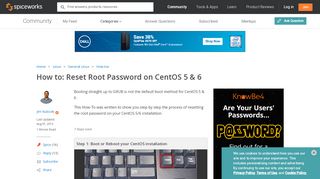 
                            5. Reset Root Password on CentOS 5 & 6 - Linux Forum - Spiceworks