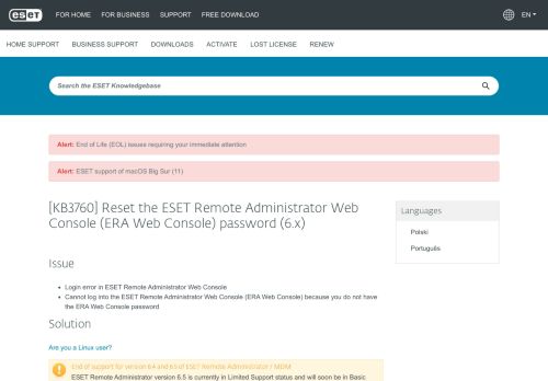 
                            10. Reset the ESET Remote Administrator Web Console (ERA ...