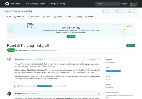 
                            8. Reset UI if the login fails. · Issue #9 · udacity/ios-nd-networking · GitHub
