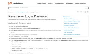 
                            5. Reset User Login Password - Vertafore