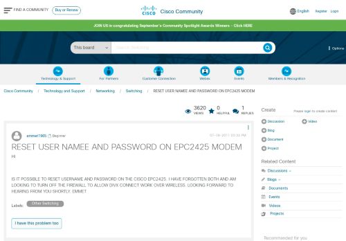 
                            7. reset user namee and password on epc2425 modem - Cisco Community