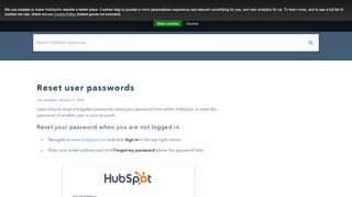 
                            8. Reset user passwords - HubSpot Support