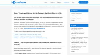 
                            1. Reset Windows 10 Local Admin Password without Disk or USB