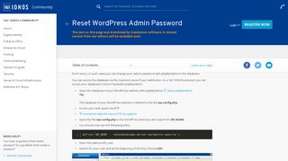 
                            6. Reset WordPress Admin Password - 1&1 Hosting (US) - 1&1 IONOS