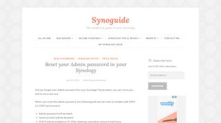 
                            12. Reset your Admin password in your Synology – Synoguide