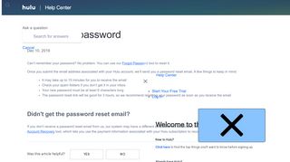 
                            1. Reset your password - Hulu Help