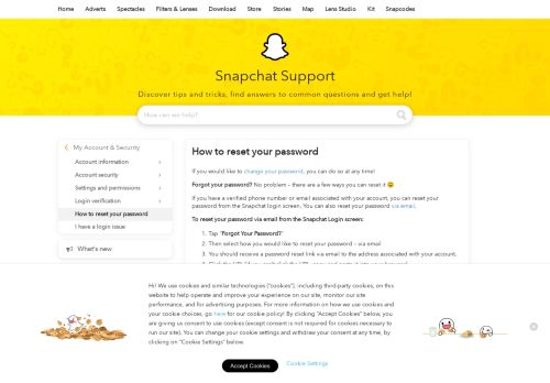 
                            11. Reset Your Password - Snapchat Support
