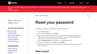 
                            3. Reset your password - Spotify