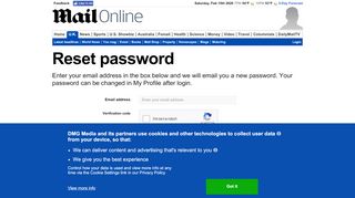
                            3. Reset your password - The Daily Mail