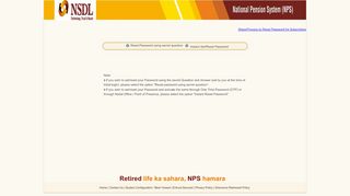 
                            2. reset your Password using the secret Question - CRA-NSDL