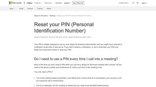 
                            10. Reset your PIN (Personal Identification Number) - Office Support