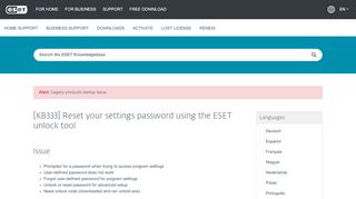 
                            8. Reset your settings password using the ESET unlock tool—ESET ...