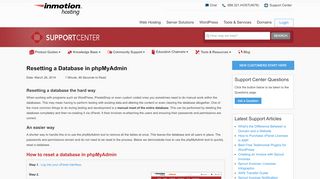 
                            12. Resetting a Database in phpMyAdmin | InMotion Hosting