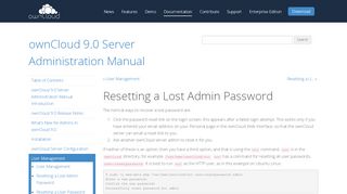 
                            3. Resetting a Lost Admin Password — ownCloud 9.0 Server ...