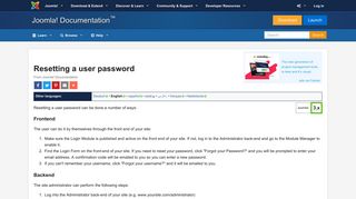 
                            3. Resetting a user password - Joomla! Documentation