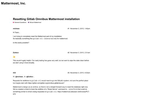 
                            12. Resetting Gitlab Omnibus Mattermost installation - GitLab ...