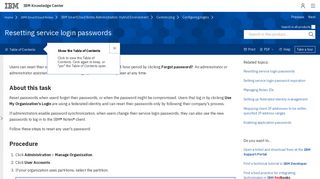 
                            5. Resetting service login passwords - SmartCloud Notes - IBM