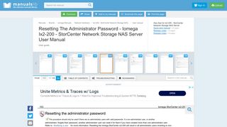 
                            11. Resetting The Administrator Password - Iomega Ix2-200 - StorCenter ...