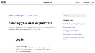 
                            12. Resetting your account password – Ableton