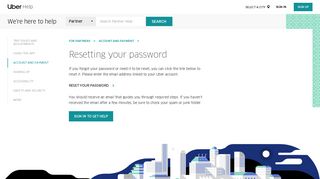 
                            12. Resetting your password | Uber Partner Help