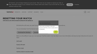
                            11. Resetting your watch - TomTom