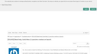
                            9. ReShade Forum: [SOLVED] Need help, Guild Wars 2 Launcher crashes ...