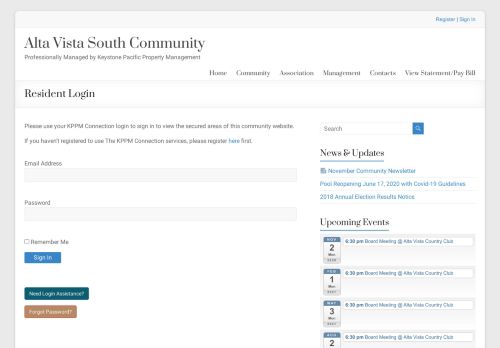 
                            12. Resident Login | Alta Vista South Community
