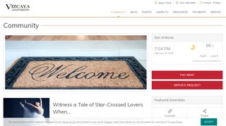 
                            10. Resident Services Portal for Vizcaya Apartments in San Antonio, TX