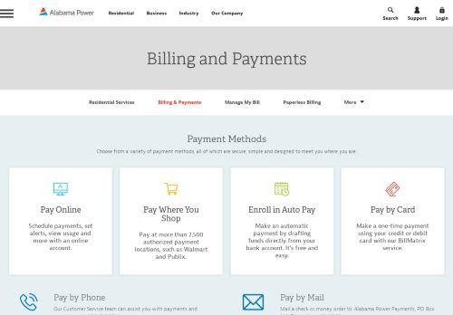 
                            7. Residential - Billing and Payment Options | Alabama Power