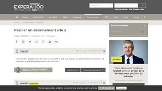 
                            7. Résilier un abonnement site x / Arnaques - Experatoo