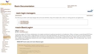 
                            7. Resin Login Managers - Caucho Resin