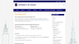 
                            13. Resit Registration | University of Ghana