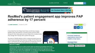 
                            10. ResMed's patient engagement app improves PAP adherence by 17 ...